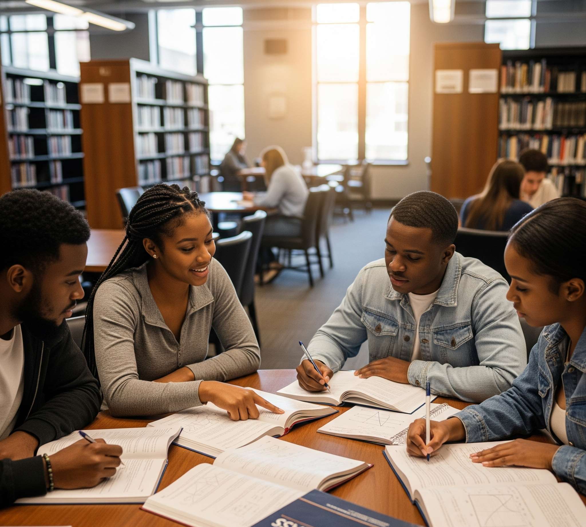 Students preparing for tests